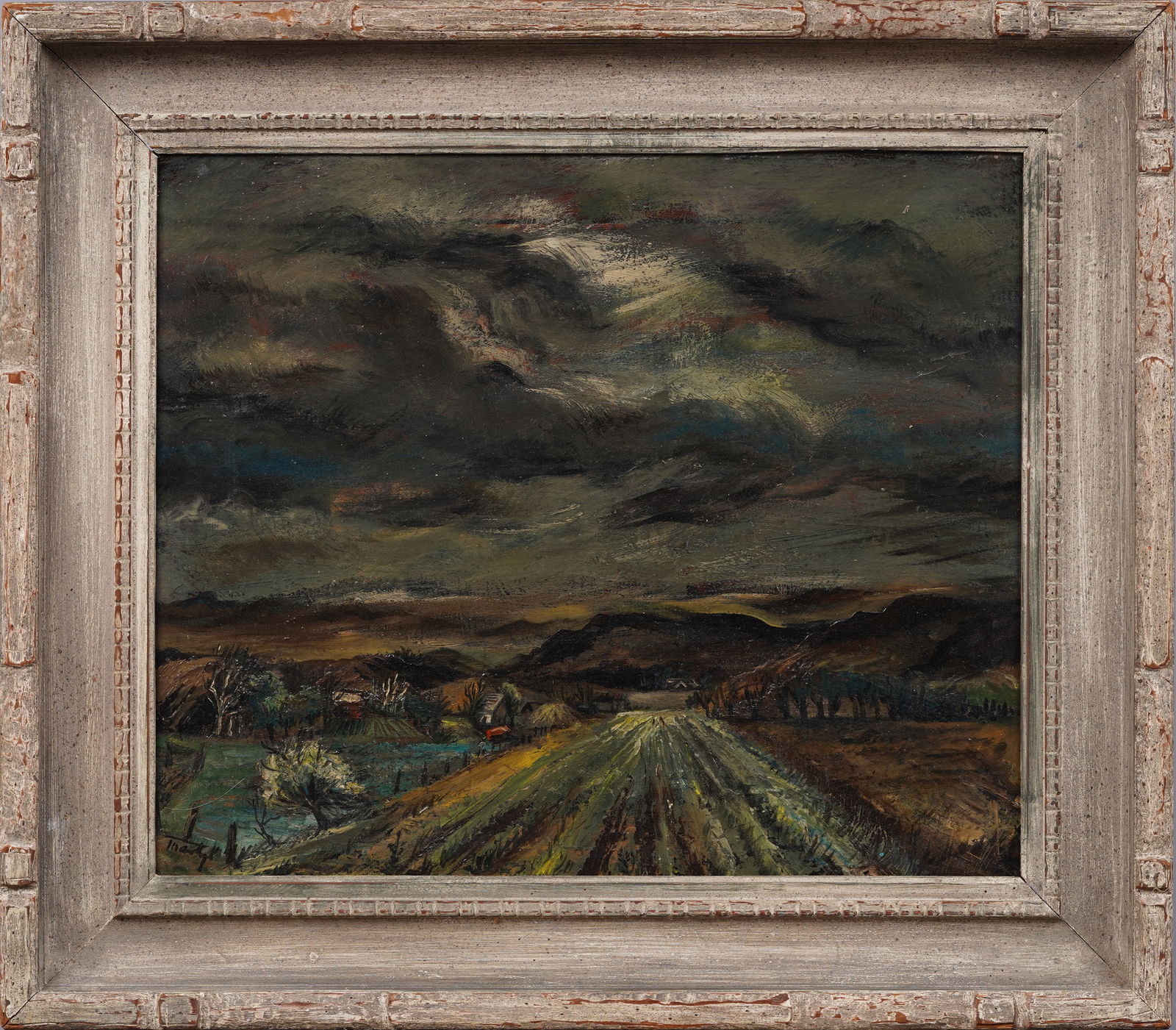 Suzanne Martyl (1917-2013) Important Mid West Regionalist WPA Modern Landscape Oil Painting (1 of 7)