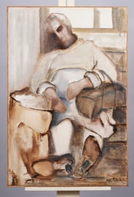 Janet Cohen (1913-1992) Vintage American Modernist Framed Portrait Oil Painting