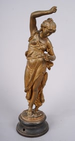 Antique French Figural Woman Bronze Sculpture
