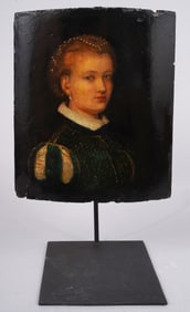 Early Important Antique Old Master Young Woman European Portrait