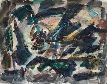 Jacob Semiatin (1915-2003) Vintage 1959 American Modernist Abstract Expressionist Signed Painting