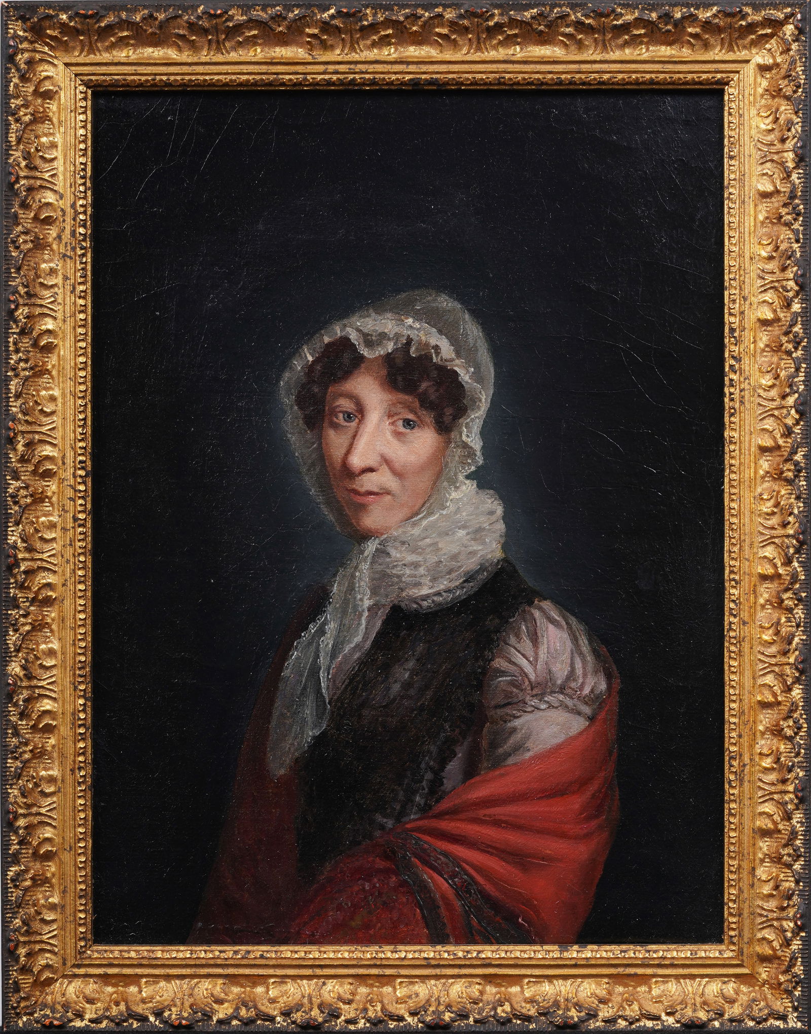 Antique 1824 Signed French Realist Pensive Woman Framed 19th Century Oil Painting (1 of 6)