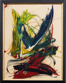 Vintage American Abstract Expressionist Framed Original Oil Painting