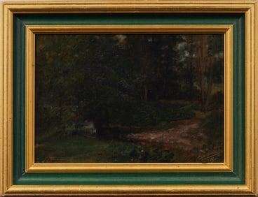 1867 Antique French Impressionist Landscape Framed Signed Barbizon School Oil Painting