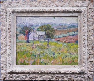 Katherine Adams Lovell (1877 - 1965) Antique Female Impressionist Signed Landscape Oil Painting