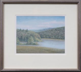 Antique American Impressionist Signed Landscape Framed Oil Painting