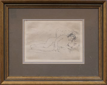 Pierre Auguste Renoir (1841 - 1919)  Antique French Impressionist Etching Nude Woman Portrait
