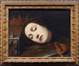 Important Antique 16th Century Italian Old Master Portrait Framed Saint Catherine of Alexandria