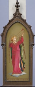 Antoque Florentine Arched Chromolithograph  "Gloria  In Excelsis!" Print