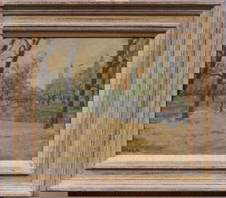 Hal Frater (1909 - 2008) Antique American Impressionist Central Park Landscape Framed Oil Painting