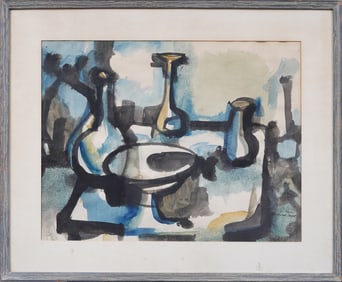 Richard Sargent (1911 - 1978)  Antique American Early Abstract Expressionist Framed Painting