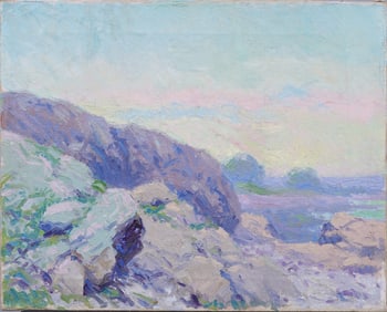 Gorgeous Antique American Impressionist Fauvist Landscape Original Oil Painting
