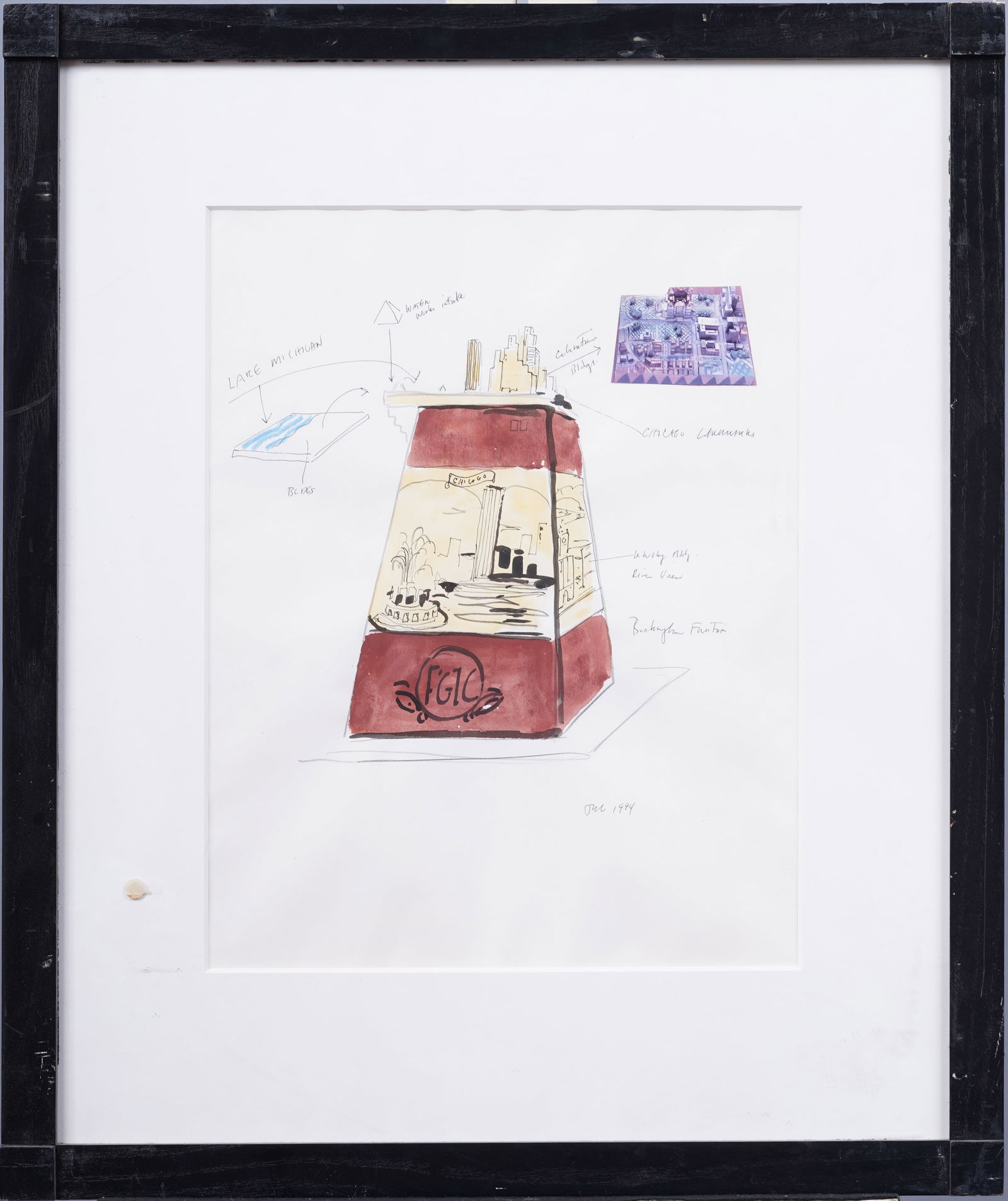 Interesting and Unusual Modern Architectural Abstract Original Painting (1 of 7)