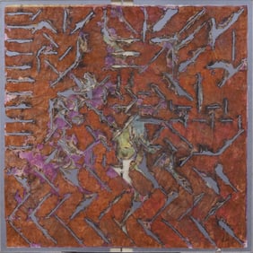 Jay David McCafferty (Born 1948) Rare Large Conceptual Modern Art Abstract Solar Burn Painting