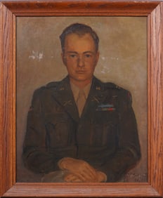 Historically Important German Jewish Nazi Resistance Figure Herbert Baum Military Portrait Painting