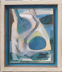 Paul Kohn Signed Vintage Modernist Abstract Landscape Framed Painting