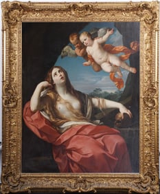 Museum Size Mary Magdalene Portrait Old Master Italian Important Original Framed Oil Painting