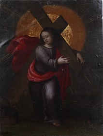 Simone Pignoni (1611 - 1698) Antique Italian Old Master Religious Portrait Oil Painting