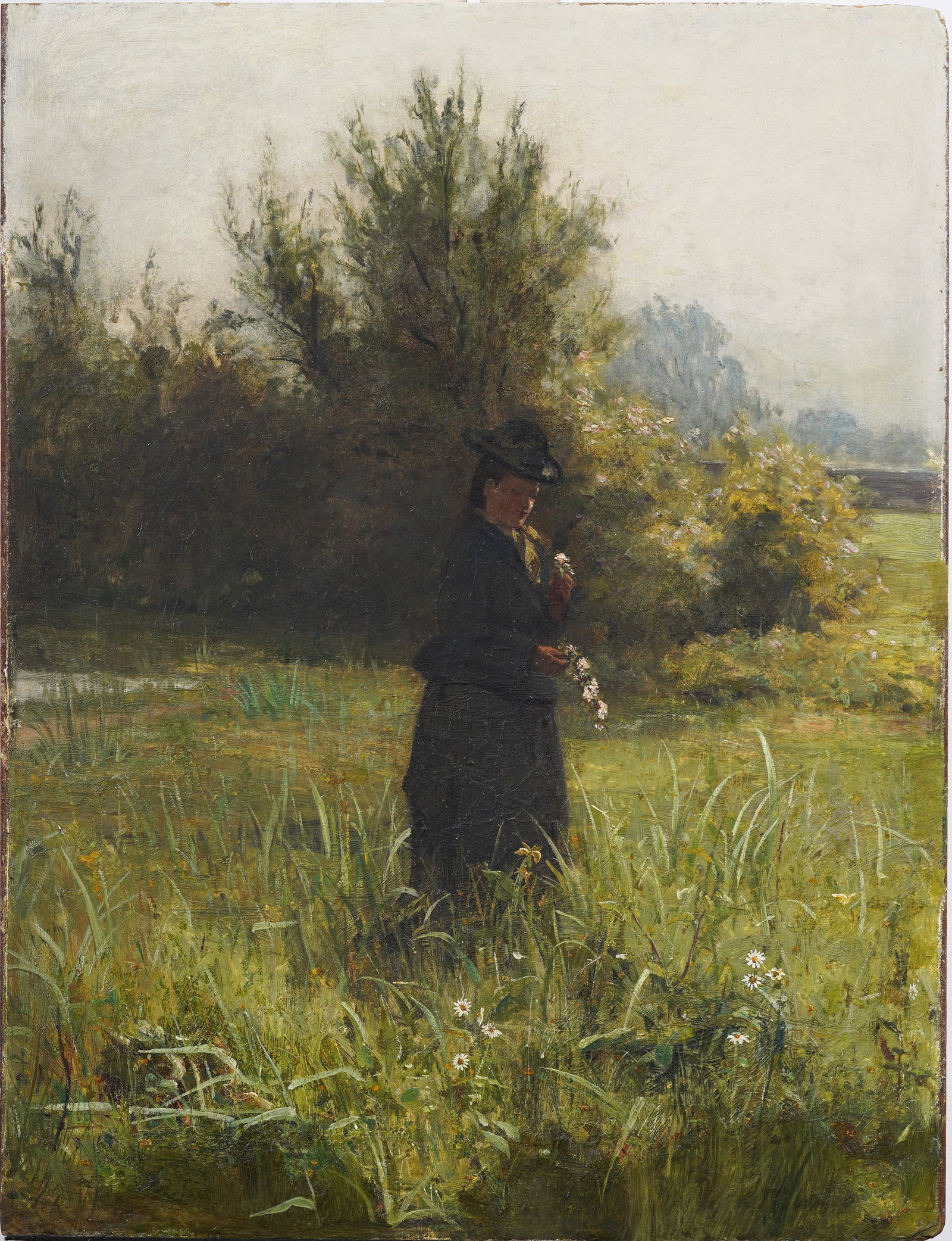 Superbly Painted Museum Quality Impressionist Landscape with Figure Oil Painting (1 of 5)