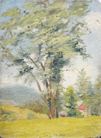 Antique American Impressionist Early 1900s Landscape Oil Painting