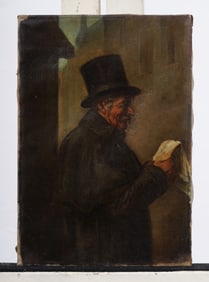 19th Century Early American School Portrait of a Gentleman Original Oil Painting