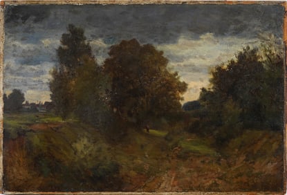 Antique European 19th Century Signed Landscape Oil Painting