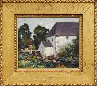 Incredible Framed Antique American Impressionist Landscape Original Oil Painting