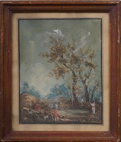 Antique English Landscape Framed Painting