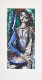 Vintage Modernist Portrait Painting