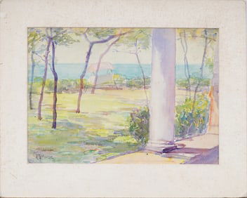 Anna Gertrude Morse (- 1954)  Antique American Impressionist Coastal Seascape Landscape Painting