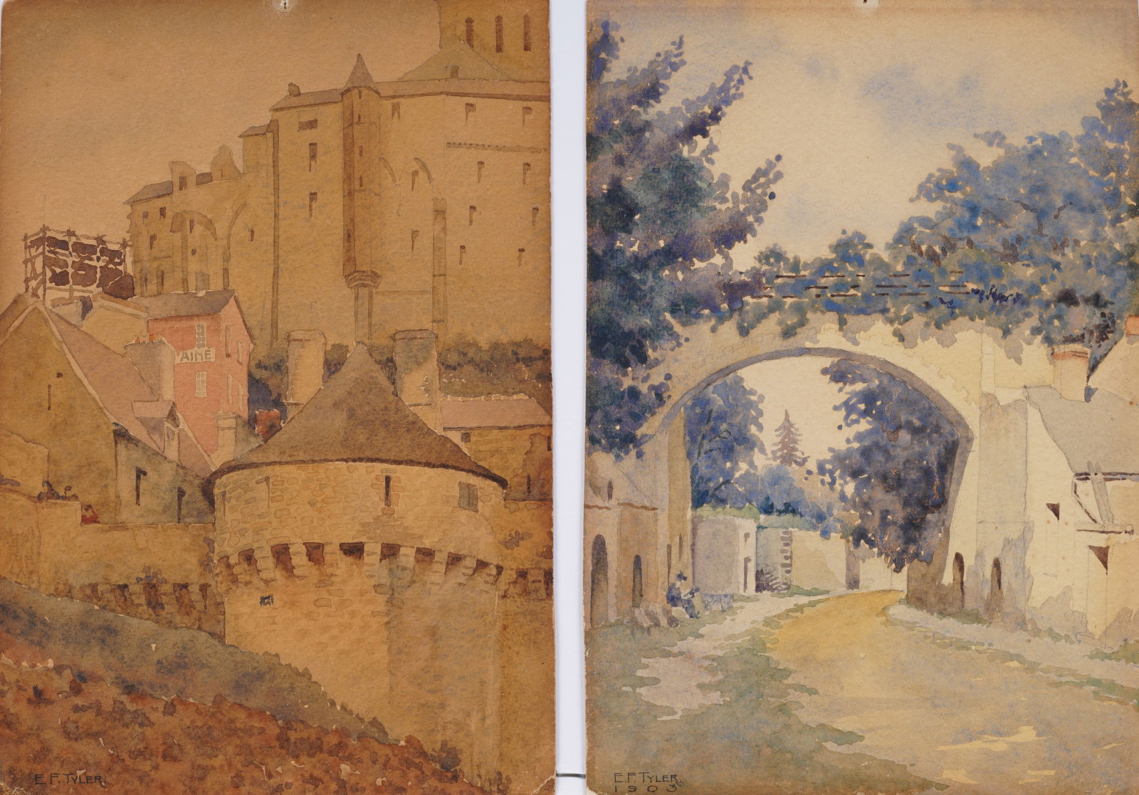 Ernest Franklin Tyler (B1879) Signed Antique American Impressionist Landscape Paintings (1 of 9)