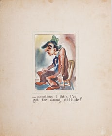 Antique American School WPA Social Realist Historical Commentary Circa 1940 Original Painting