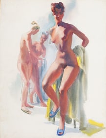 Jerralee Mcknight Important Antique American Artist Studio Nude Woman Portrait Painting