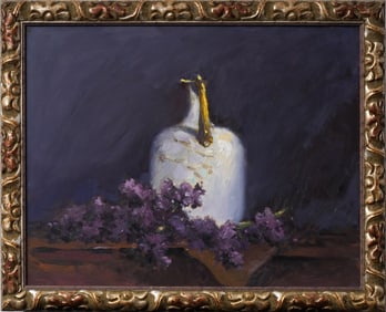 Robert Waltsak Antique American Impressionist Flower Still Life Framed Original Oil Painting