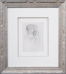 Mary Stevenson Cassatt (1844-1926) Antique American Impressionist Family Portrait Etching