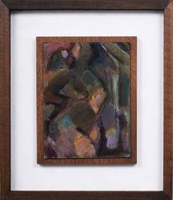 Vintage Incredible Modernist Framed Abstract Signed Original MCM Oil Painting