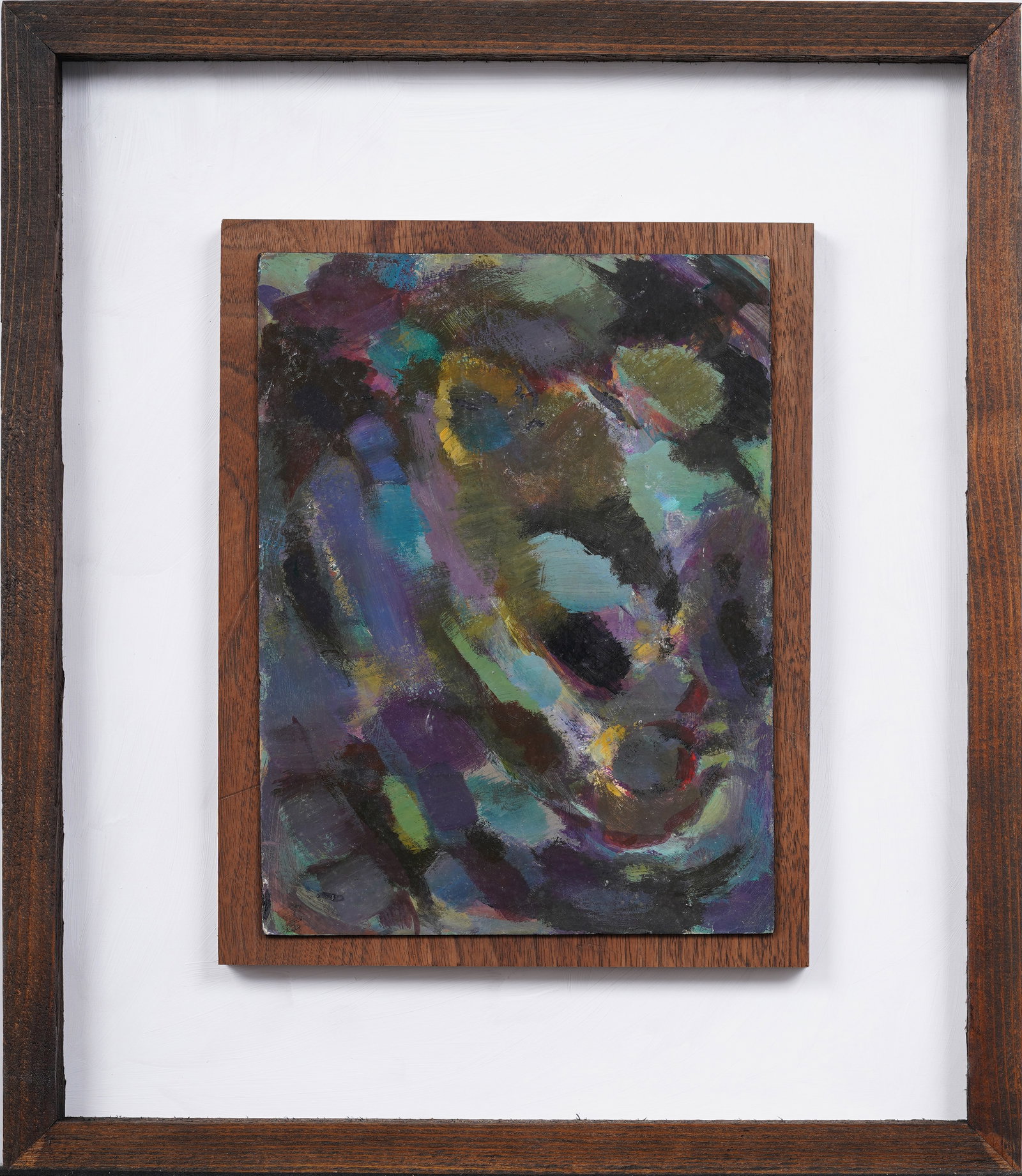 Vintage Incredible Modernist Framed Abstract Signed Original MCM Oil Painting (1 of 5)