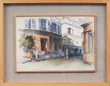 Antique Paris Street Scene French Impressionist Framed Painting