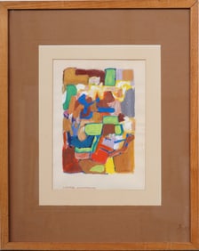 Antique Orientalist Moroccan  Abstract Expressionist Framed Original Painting