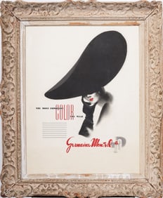 Germaine Monteil Vintage Original Gouache French Lipstick Advertisement Finely Framed Painting
