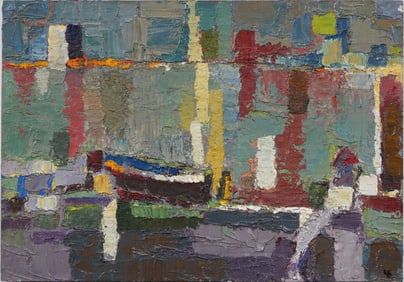 Boris Chetkov (1926 - 2010) Vintage Russian Modernist Signed Abstract Expressionist Oil Painting