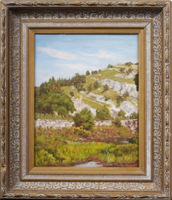 Antique American Impressionist Framed Masterfully Painted Landscape Original Oil Painting