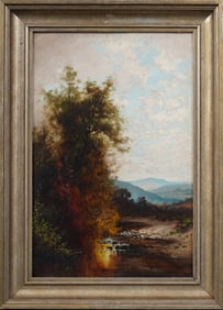 Frank Clark Bromley (1859-1890) Antique American Hudson River School Landscape Oil Painting