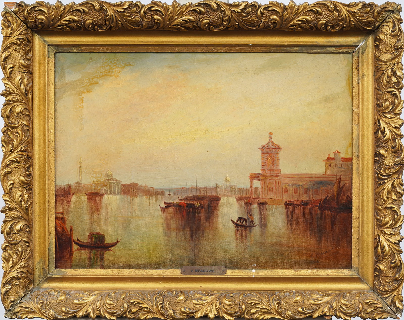 Antique Signed Venice Cityscape Italian Impressionist Framed European Oil Painting (1 of 8)