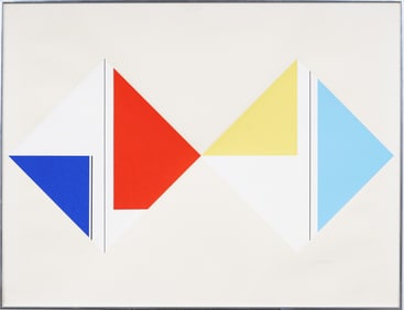 Ilya Bolotowsky (1907 - 1981) Vintage Geometric Abstract Original Signed Print