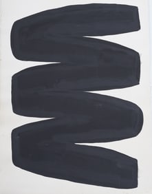 Vintage Signed Abstract Minimalist 1981 Oil Painting on Paper