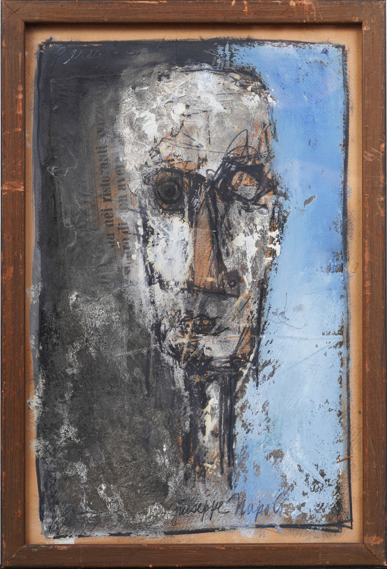 Giuseppe Napoli (1929-1967) Vintage American School Abstract Expressionist Portrait Oil Painting (1 of 5)