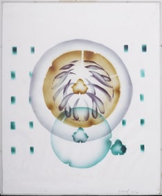 Signed 1979 Vintage Mid Century Modern Abstract Air Brush Original Painting