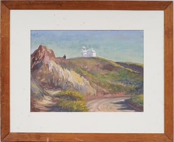 Antique Australian Impressionist Coastal Landscape Signed Framed Port Macquarie View