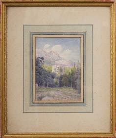 Antique Italian Impressionist Countryside Landscape Framed Painting